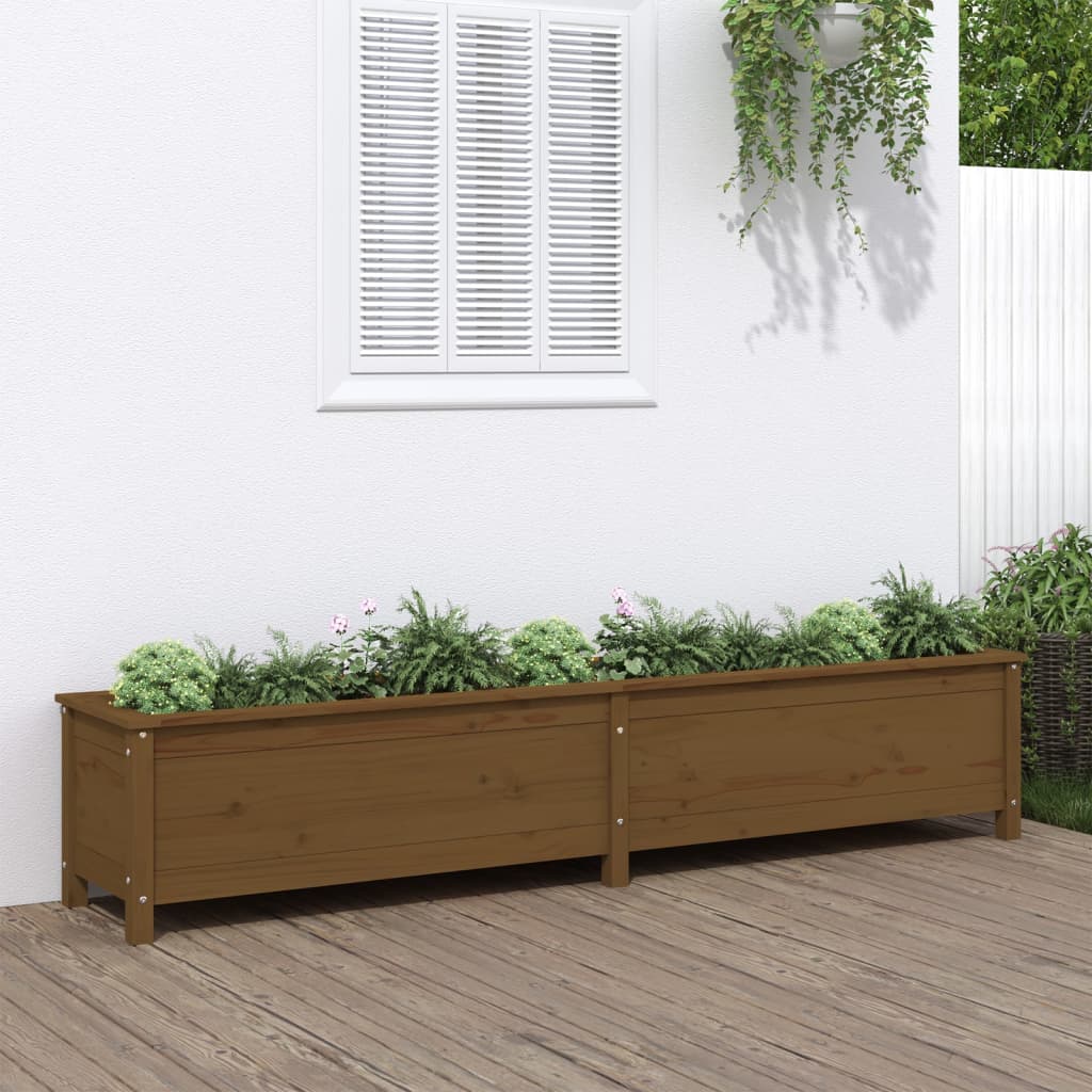 vidaXL højbed 199,5x40x39 cm massivt fyrretræ gyldenbrun vidaXL højbed 199,5x40x39 cm massivt fyrretræ gyldenbrun