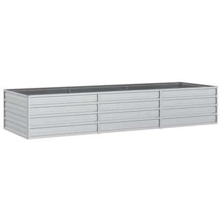 vidaXL højbed 240x80x45 cm galvaniseret stål sølvfarvet