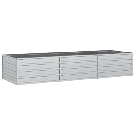 vidaXL højbed 240x80x45 cm galvaniseret stål sølvfarvet