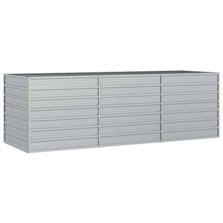 vidaXL højbed 240x80x77 cm galvaniseret stål sølvfarvet