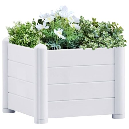 vidaXL højbed 43x43x35 cm PP hvid
