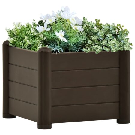vidaXL højbed 43x43x35 cm PP mokkafarvet
