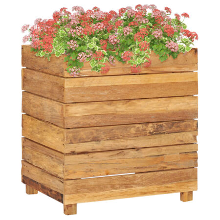 vidaXL højbed 50x40x55 cm massivt teaktræ og stål