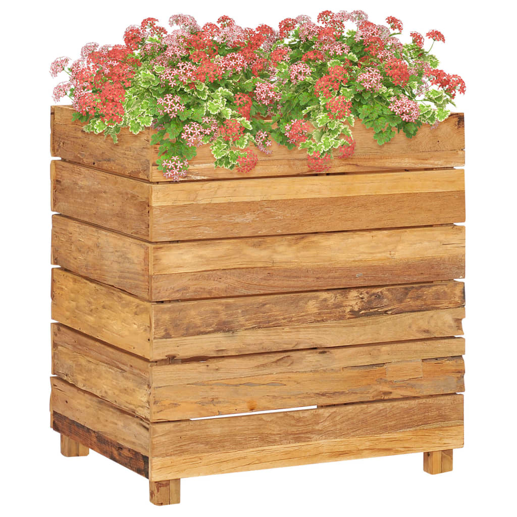 vidaXL højbed 50x40x55 cm massivt teaktræ og stål vidaXL højbed 50x40x55 cm massivt teaktræ og stål