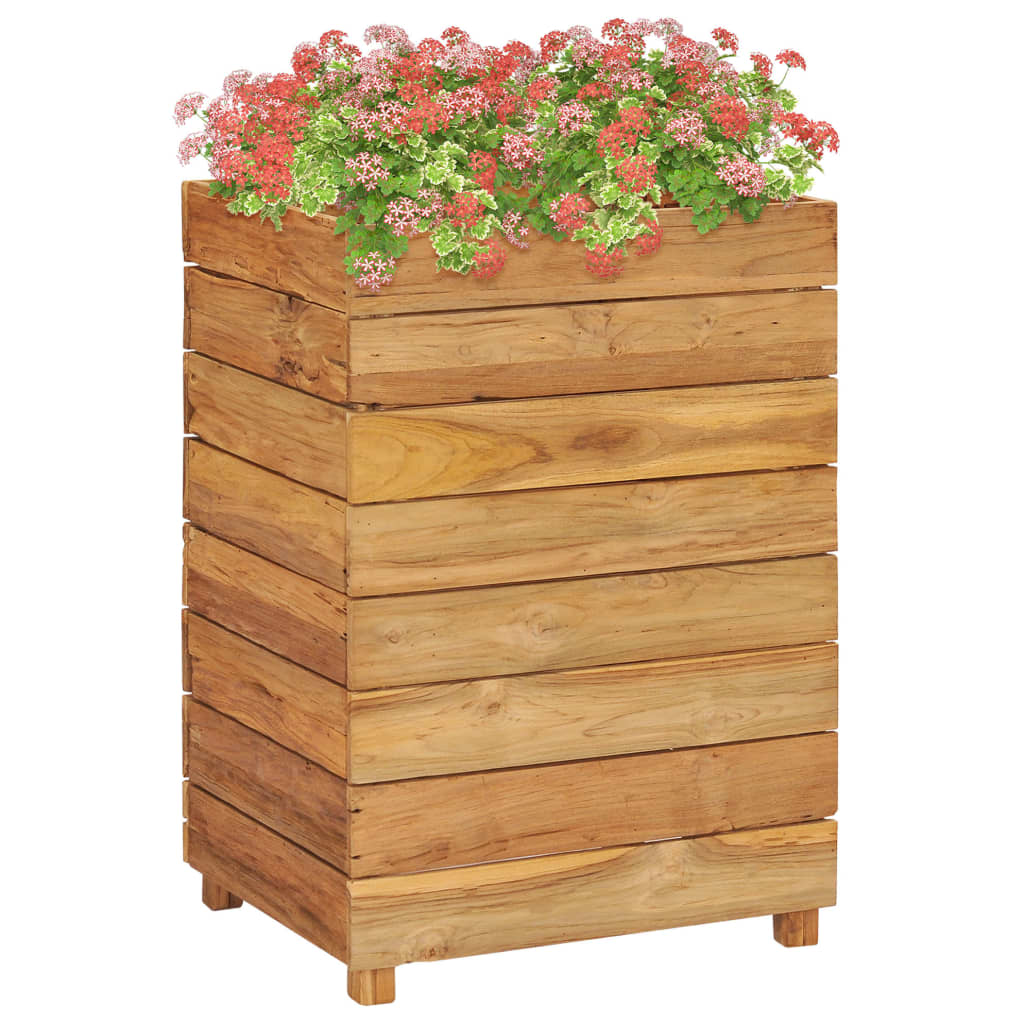 vidaXL højbed 50x40x72 c massivt teaktræ og stål vidaXL højbed 50x40x72 c massivt teaktræ og stål
