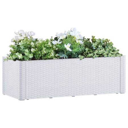 vidaXL højbed med automatisk vandingssystem 100x43x33 cm hvid