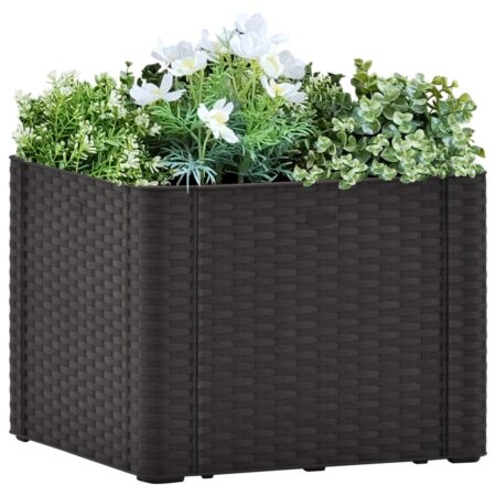 vidaXL højbed med automatisk vandingssystem 43x43x33 cm antracitgrå
