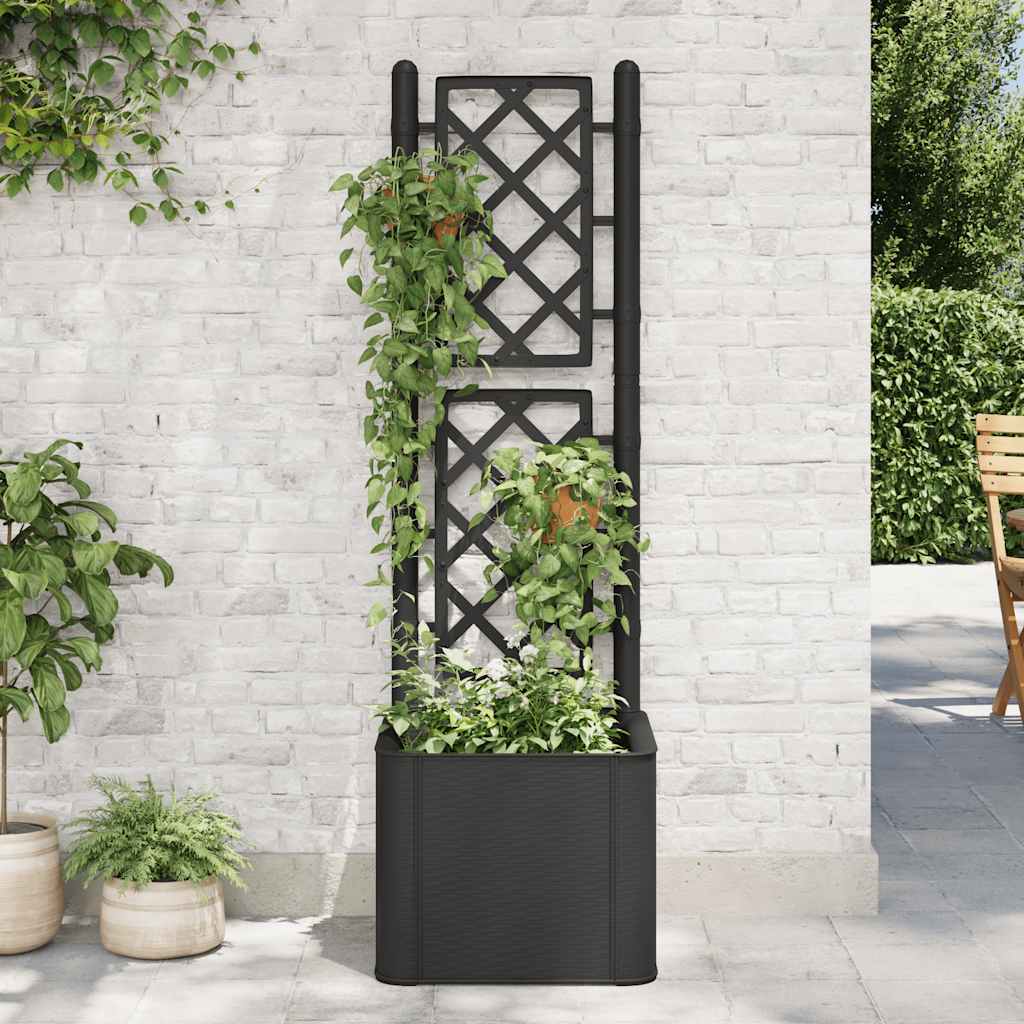 vidaXL højbed med espalier og automatisk vandingssystem antracitgrå vidaXL højbed med espalier og automatisk vandingssystem antracitgrå