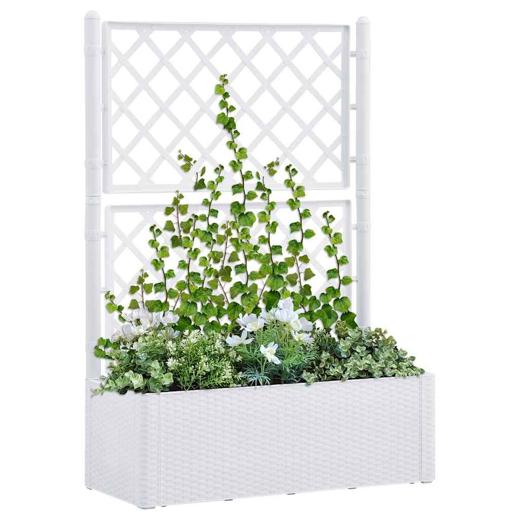 vidaXL højbed med espalier og automatisk vandingssystem hvid vidaXL højbed med espalier og automatisk vandingssystem hvid