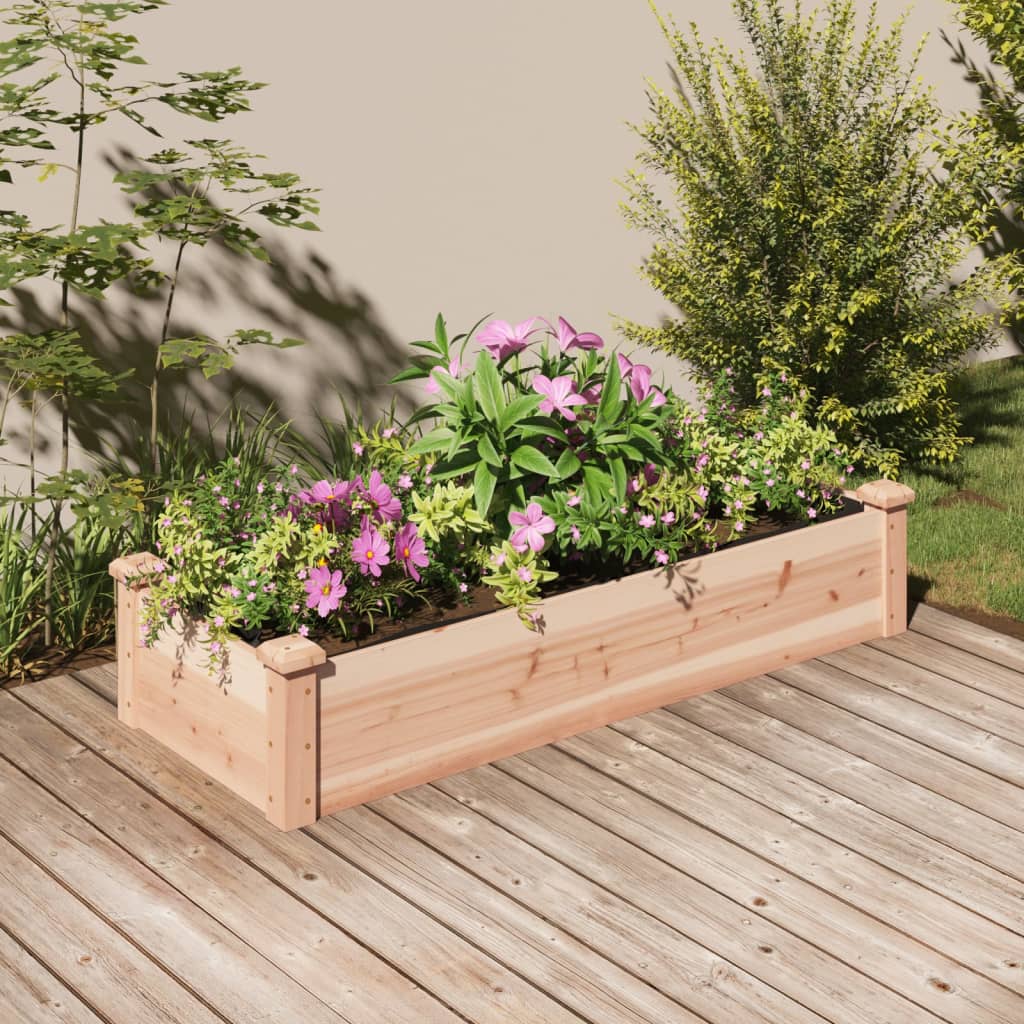 vidaXL højbed med foring 120x45x25 cm massivt fyrretræ vidaXL højbed med foring 120x45x25 cm massivt fyrretræ