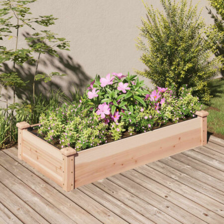 vidaXL højbed med foring 120x60x25 cm massivt fyrretræ