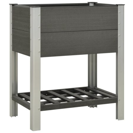 vidaXL højbed med hylde 75x50x90 cm WPC grå