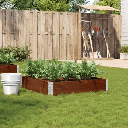 vidaXL plantekasse 100x100 cm massivt fyrretræ brun