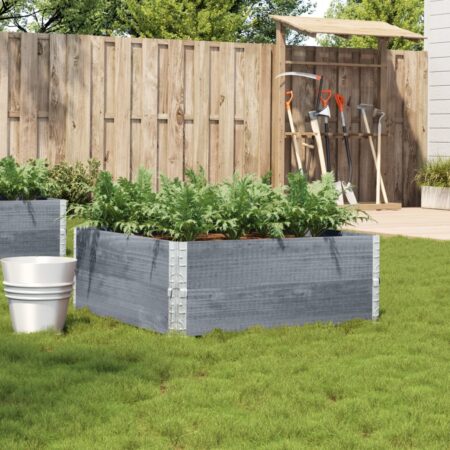 vidaXL plantekasse 100x100 cm massivt fyrretræ grå