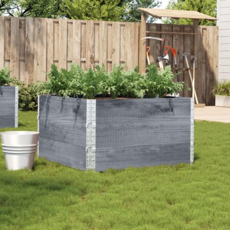 vidaXL plantekasse 100x100 cm massivt fyrretræ grå