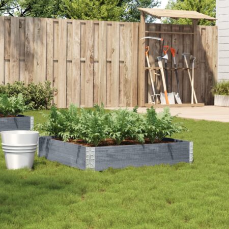 vidaXL plantekasse 100x100 cm massivt fyrretræ grå