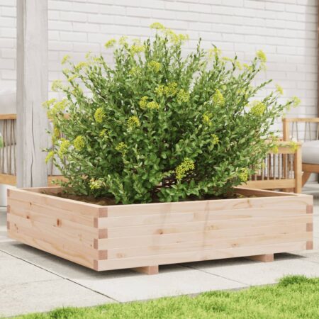 vidaXL plantekasse 100x100x26,5 cm massivt fyrretræ