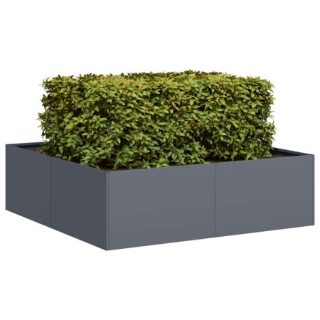 vidaXL plantekasse 100x100x30 cm stål antracitgrå