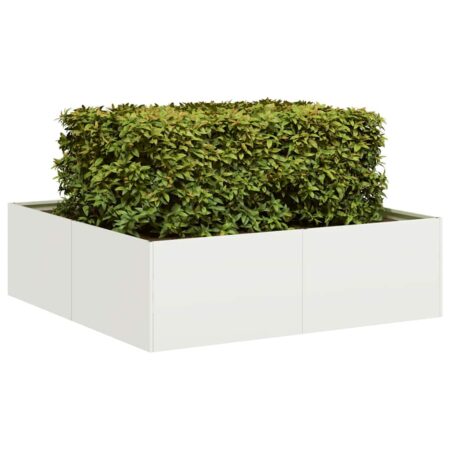 vidaXL plantekasse 100x100x30 cm stål hvid