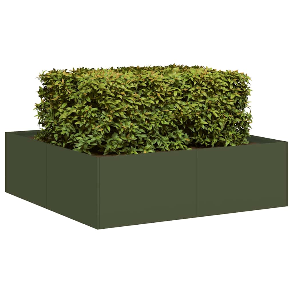 vidaXL plantekasse 100x100x30 cm stål olivengrøn vidaXL plantekasse 100x100x30 cm stål olivengrøn