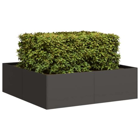 vidaXL plantekasse 100x100x30 cm stål sort