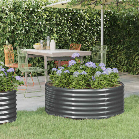 vidaXL plantekasse 100x100x36 cm galvaniseret stål antracitgrå