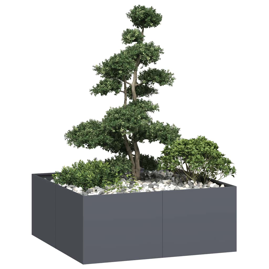vidaXL plantekasse 100x100x40 cm stål antracitgrå vidaXL plantekasse 100x100x40 cm stål antracitgrå