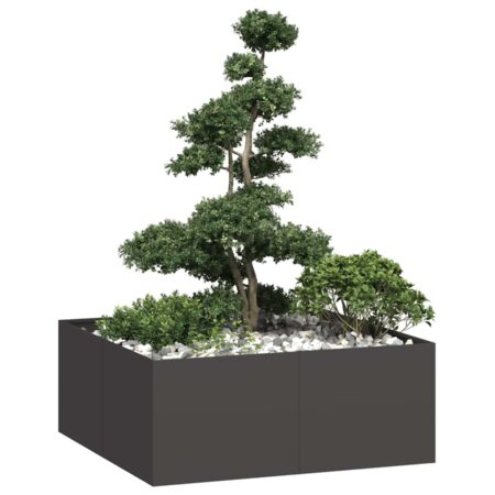 vidaXL plantekasse 100x100x40 cm stål sort