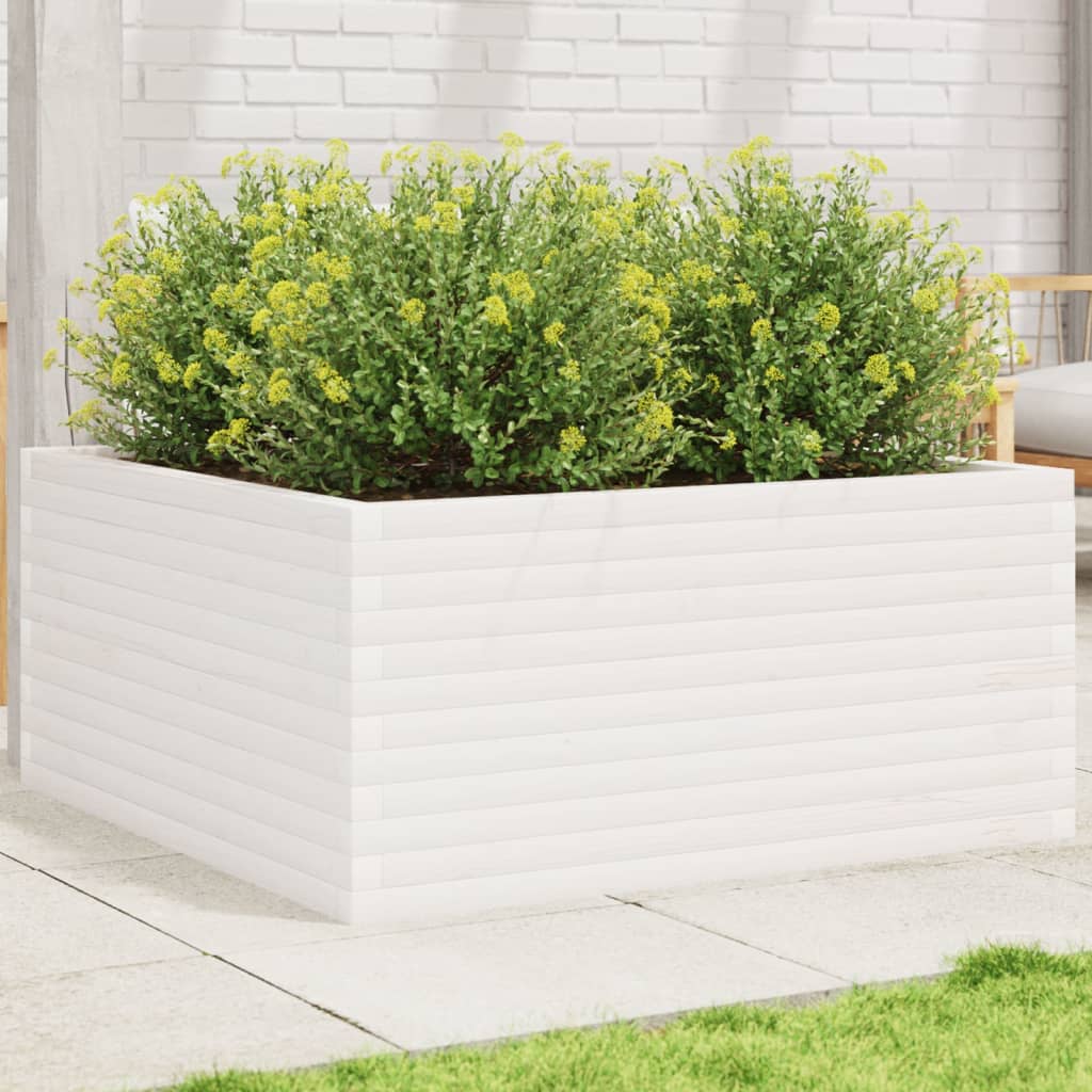 vidaXL plantekasse 100x100x46 cm massivt fyrretræ hvid vidaXL plantekasse 100x100x46 cm massivt fyrretræ hvid