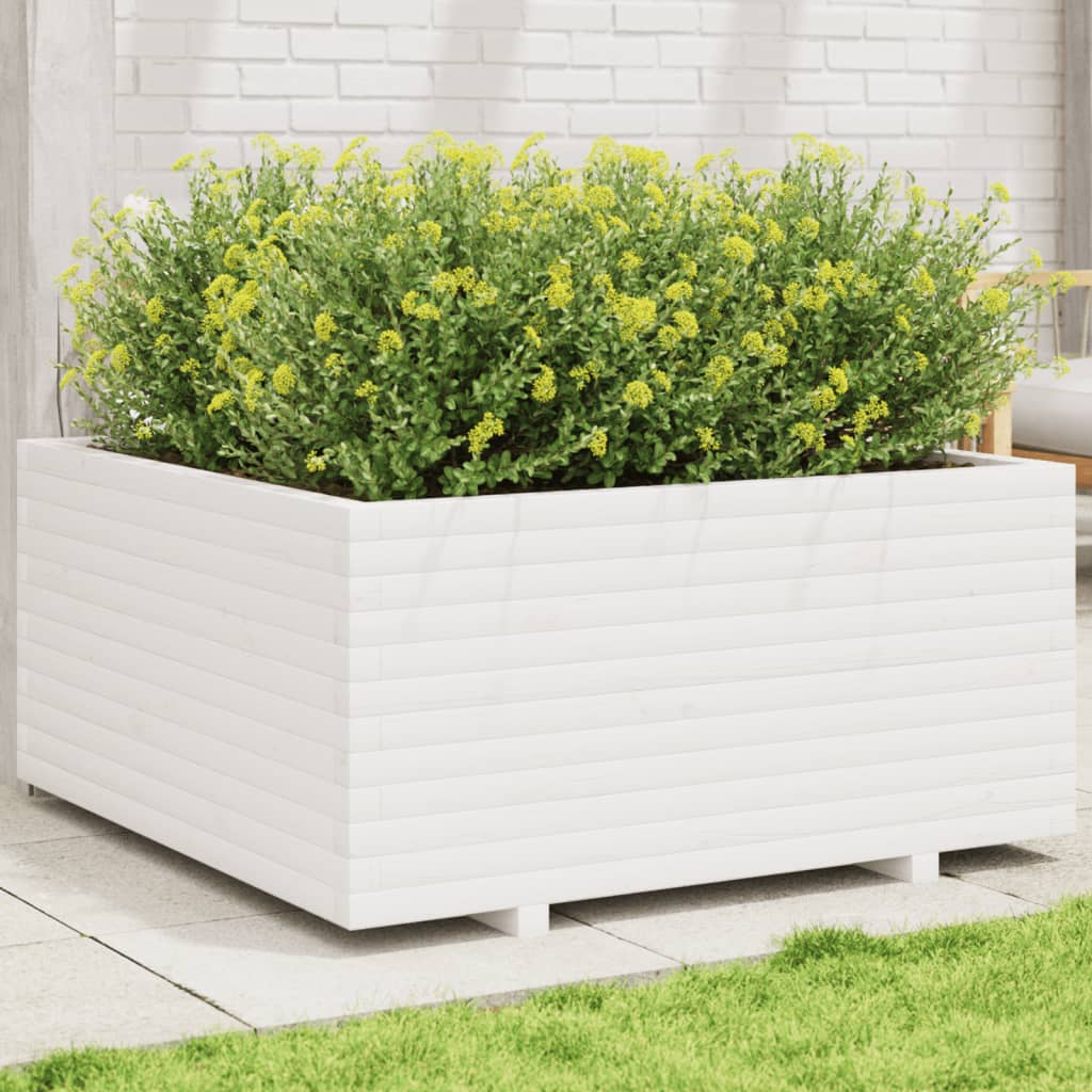 vidaXL plantekasse 100x100x49,5 cm massivt fyrretræ hvid vidaXL plantekasse 100x100x49,5 cm massivt fyrretræ hvid