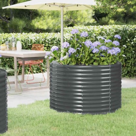 vidaXL plantekasse 100x100x68 cm galvaniseret stål antracitgrå