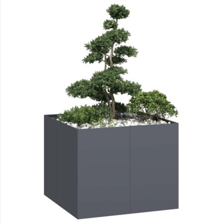 vidaXL plantekasse 100x100x80 cm stål antracitgrå