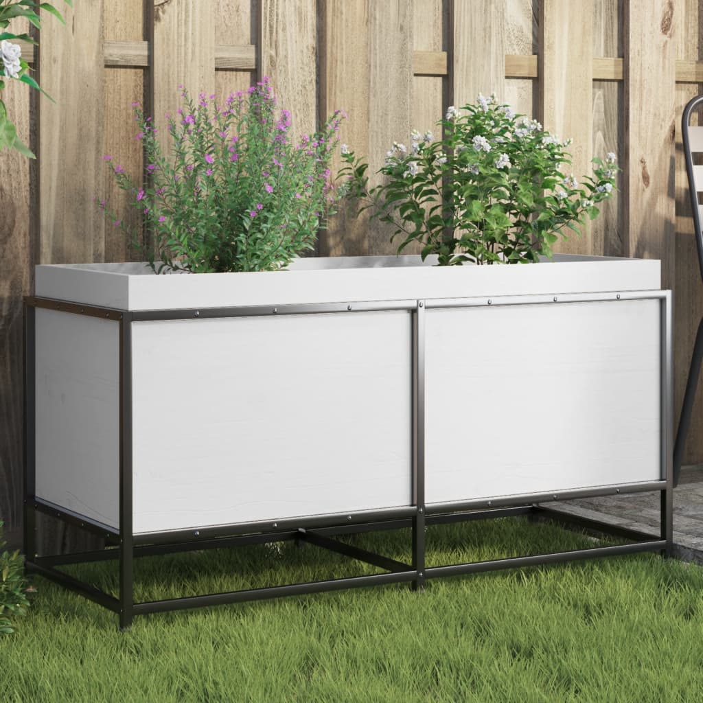 vidaXL plantekasse 100x40x50 cm massivt fyrretræ hvid vidaXL plantekasse 100x40x50 cm massivt fyrretræ hvid