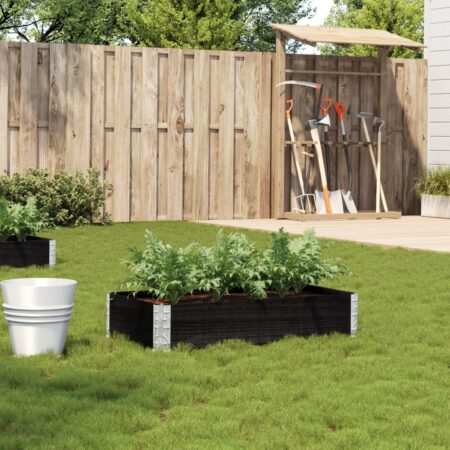 vidaXL plantekasse 100x50 cm massivt fyrretræ sort