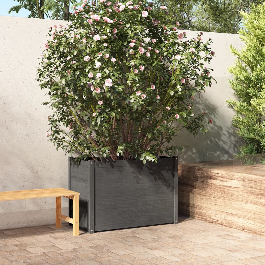 vidaXL plantekasse 100x50x70 cm massivt fyrretræ grå vidaXL plantekasse 100x50x70 cm massivt fyrretræ grå