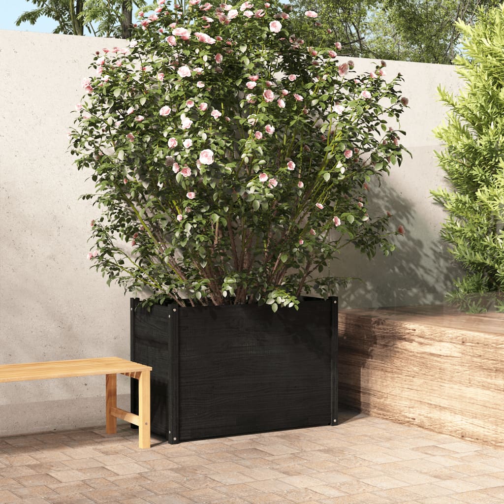 vidaXL plantekasse 100x50x70 cm massivt fyrretræ sort vidaXL plantekasse 100x50x70 cm massivt fyrretræ sort