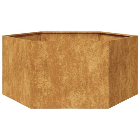vidaXL plantekasse 104x90x45 cm sekskantet Forvitringsstål