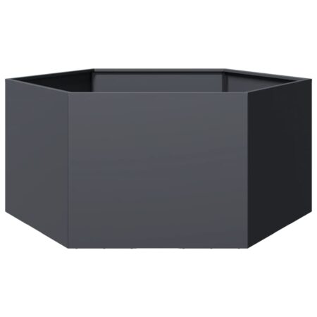 vidaXL plantekasse 104x90x45 cm sekskantet stål antracitgrå