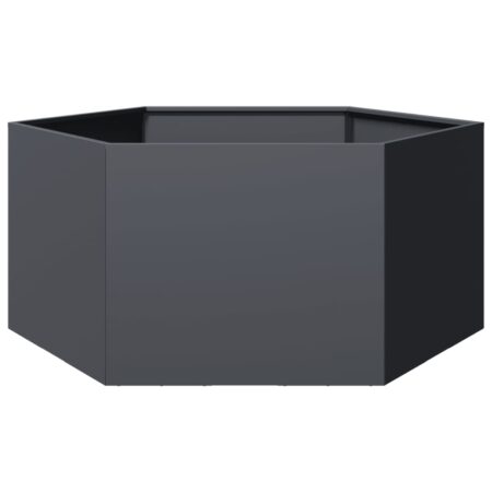 vidaXL plantekasse 104x90x45 cm sekskantet stål antracitgrå
