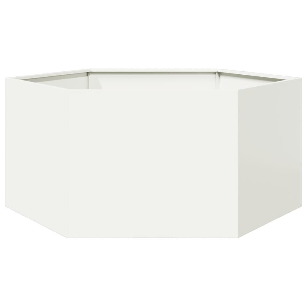 vidaXL plantekasse 104x90x45 cm sekskantet stål hvid vidaXL plantekasse 104x90x45 cm sekskantet stål hvid