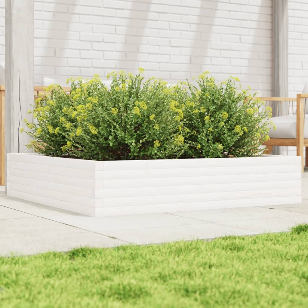 vidaXL plantekasse 110x110x23 cm massivt fyrretræ hvid vidaXL plantekasse 110x110x23 cm massivt fyrretræ hvid