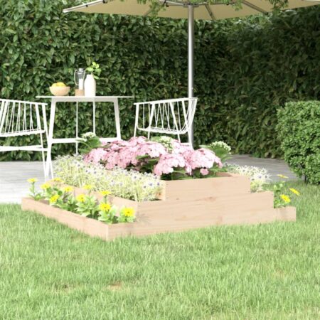 vidaXL plantekasse 110x110x27 cm massivt fyrretræ