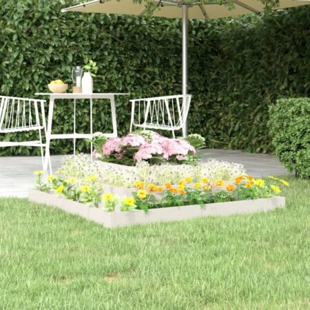 vidaXL plantekasse 110x110x27 cm massivt fyrretræ hvid