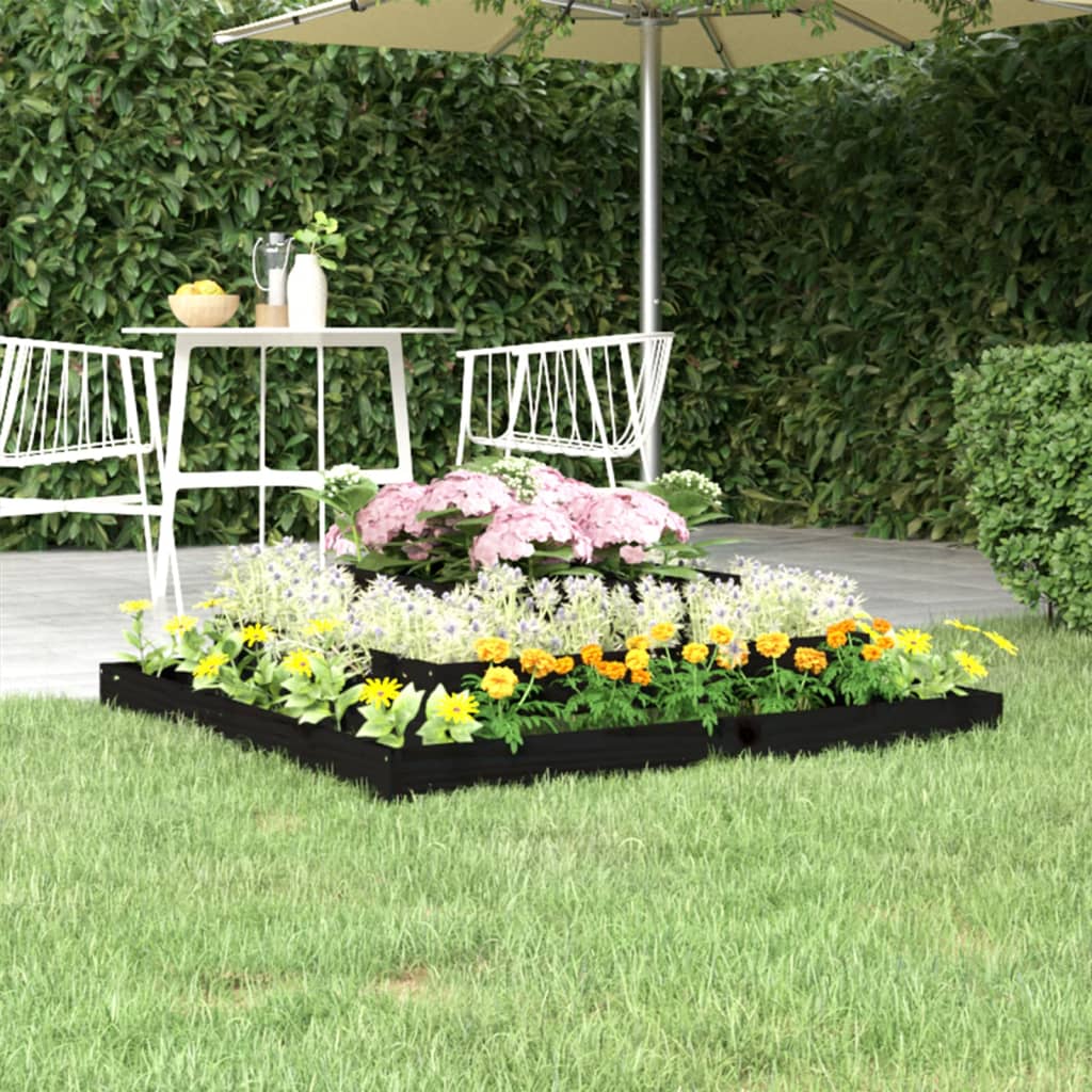 vidaXL plantekasse 110x110x27 cm massivt fyrretræ sort vidaXL plantekasse 110x110x27 cm massivt fyrretræ sort