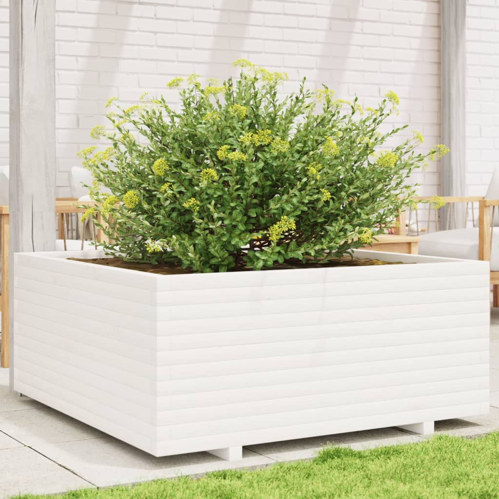 vidaXL plantekasse 110x110x49,5 cm massivt fyrretræ hvid vidaXL plantekasse 110x110x49,5 cm massivt fyrretræ hvid
