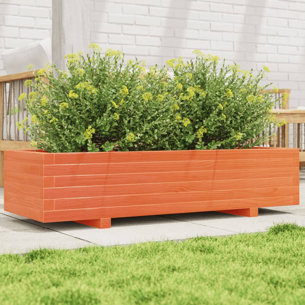 vidaXL plantekasse 110x40x26,5 cm massivt fyrretræ gyldenbrun vidaXL plantekasse 110x40x26,5 cm massivt fyrretræ gyldenbrun