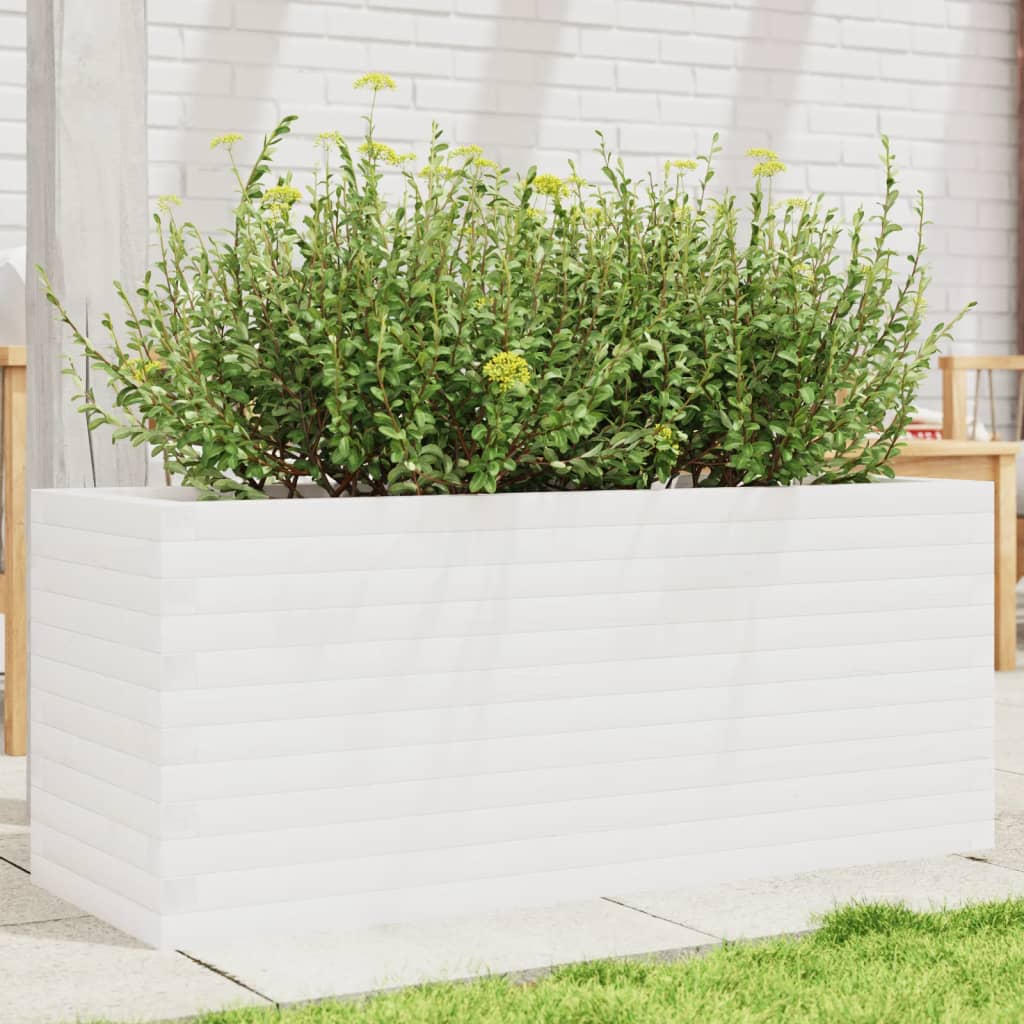 vidaXL plantekasse 110x40x45,5 cm massivt fyrretræ hvid vidaXL plantekasse 110x40x45,5 cm massivt fyrretræ hvid