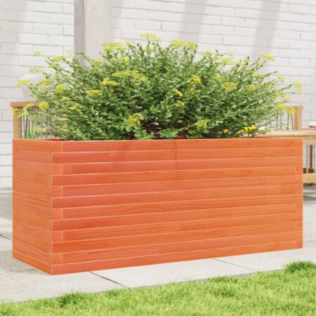 vidaXL plantekasse 110x40x46 cm massivt fyrretræ gyldenbrun