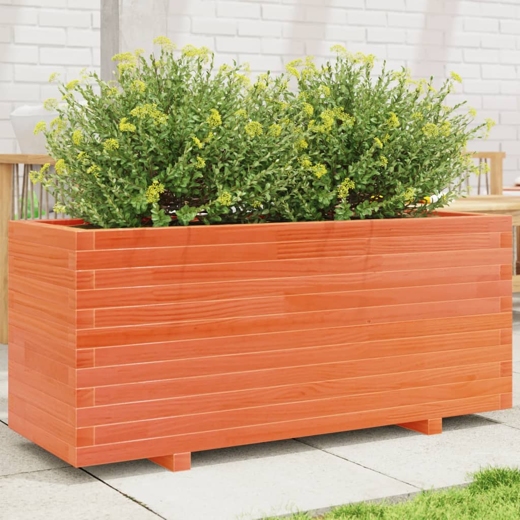vidaXL plantekasse 110x40x49,5 cm massivt fyrretræ gyldenbrun vidaXL plantekasse 110x40x49,5 cm massivt fyrretræ gyldenbrun