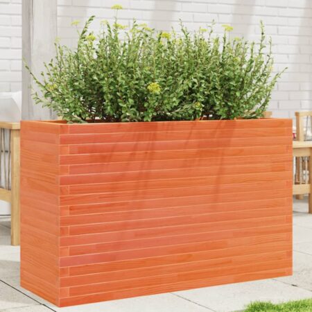 vidaXL plantekasse 110x40x68,5 cm massivt fyrretræ gyldenbrun